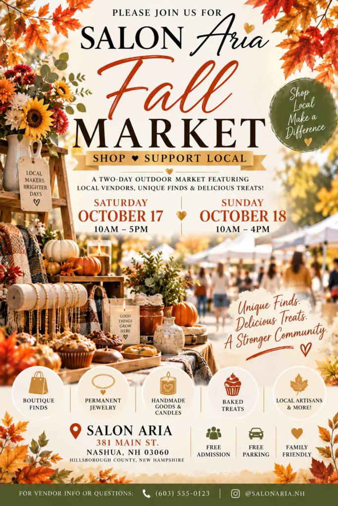 Nashua NH Fall Market Event 2026 @ Salon Aria